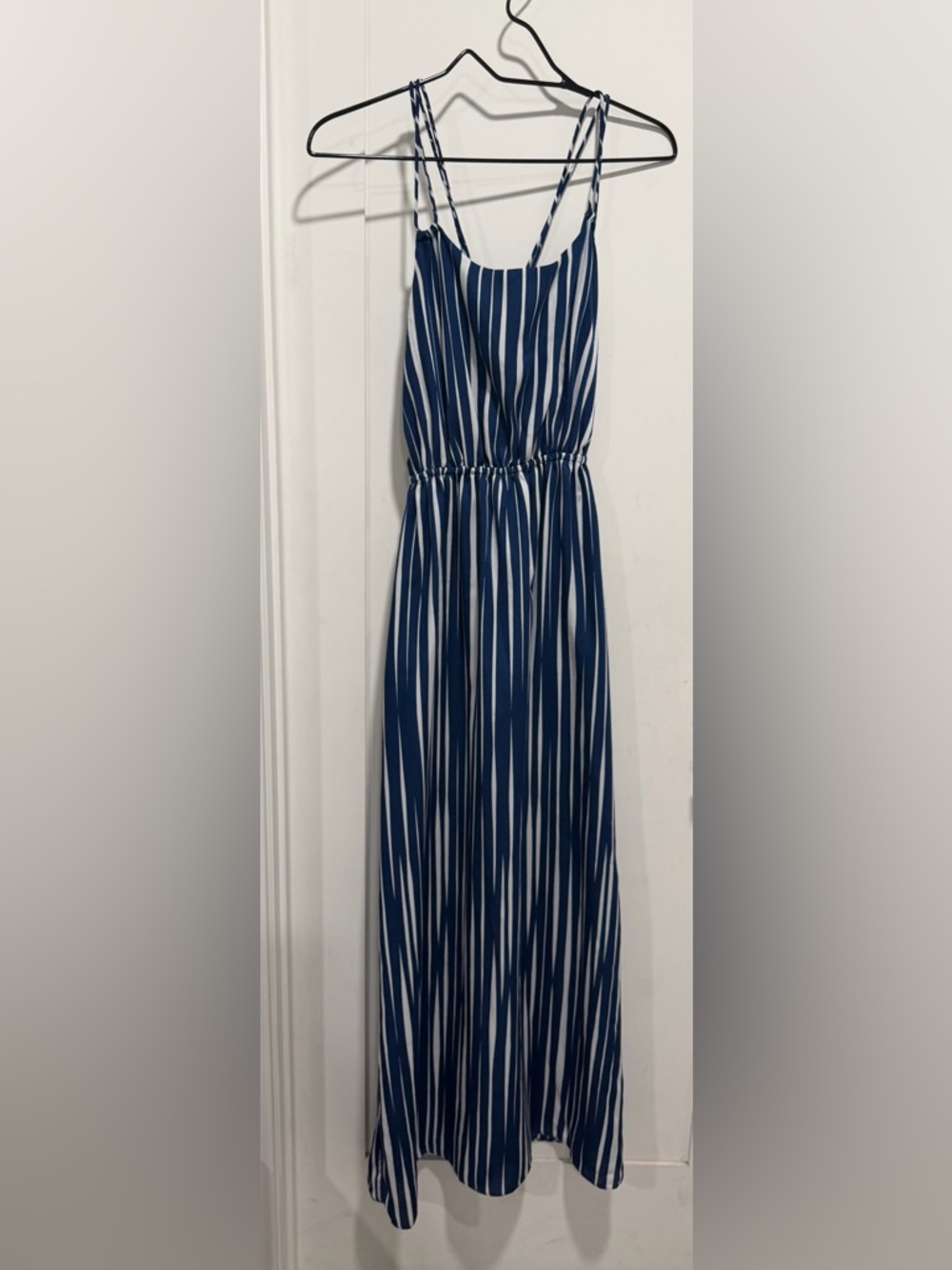 Banana Republic Blue and White Striped Maxi Dress